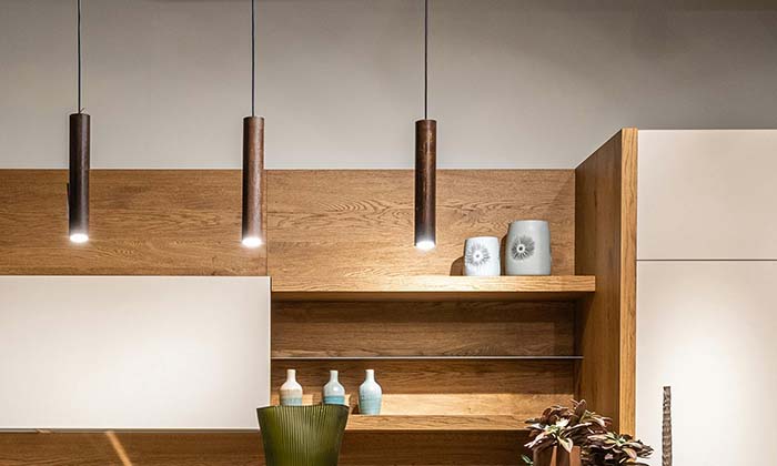 Pendant light hanging from the ceiling